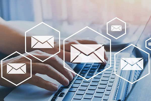 email marketing or newsletter concept, sending e-mails